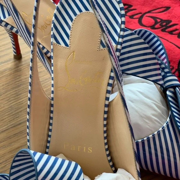 SOLD Christian Louboutin Clare Nodo Striped Side-Bow - Picture 10 of 12